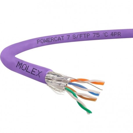 Cablu S/FTP cat.7, manta LSZH, Euroclass Eca - 1000m/tambur, Violet - Molex