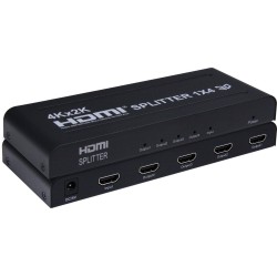 Splitter HDMI 4 porturi, 1 intrare - 4 iesiri, 4K, FULL HD, 3D, alimentator, PremiumCord