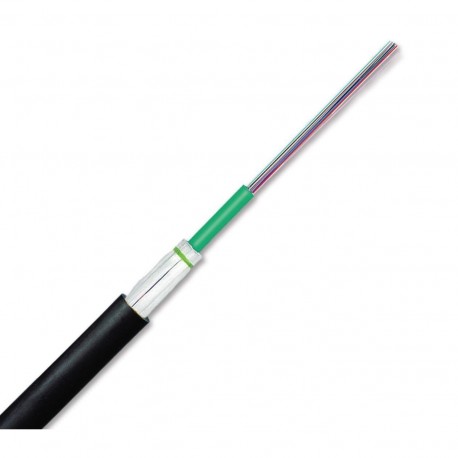 Cablu fibra optica MM OM3 24 fibre de int/ext, Glass-Yarn armouring, manta FRNC/LSZH, negru, U-DQ(ZN)BH 1x24 E9, Corning
