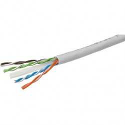 Cablu U/UTP categoria 6, 24AWG, Cupru, manta PVC, gri, 305m/cutie - HUNKA