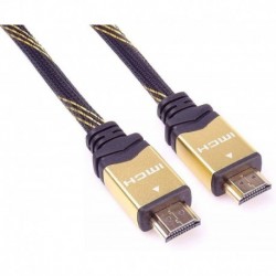 Cablu HDMI, tata-tata, 4K, High Speed, V1.4 contacte aurite, 1m, Negru, PremiumCord