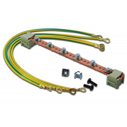 Kit de impamantare cu bara egalizatoare de potential cu 6x conexiuni, 4x cabluri diam.4mm / lungime 40cm, DECKRO