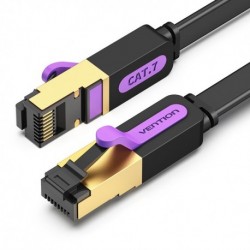 Patchcord plat FTP Cat.7, 0.5M, negru - Vention