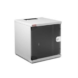 Rack 7U 520x400, montare pe perete, usa din sticla, panouri laterale fixe, dezasamblat, culoare gri RAL 7035, Lande